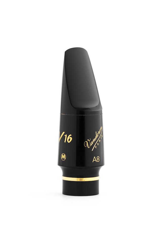 Vandoren SM814M V16 A8 Alto Saxophone Mouthpiece (Black Ebonite, Medium Chamber )