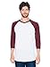 American Apparel Men's Poly-Cotton 3/4 Sleeve Raglan Shirt, White/Truffle, Medium