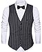 EFORLED Mens 1920s Accessories Gangster Stripe Vest Set - Gangster Spats,Armbands,Pre Tied Bow Tie,Black,XL1