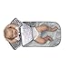 SnoofyBee - Portable Baby Changing Station: Compact, Clean-Hands Design with Dual Storage Pockets - Waterproof & Stylish (Grey Arrow)
