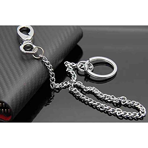 Huture Wallet Chain Anti Lost Key Chain Metal Pants Chain Purse Chain Pocket Chain Punk Keychain with Mini Hook Clasps Keyring Accessories for Men and Women's Jeans Belt Handbag, Silver 15 Inches - Thumbnail 6