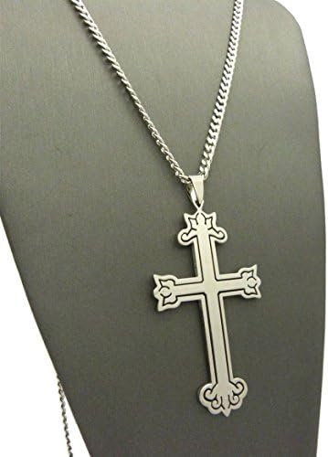 Letter Love Fashion Hip Hop Dark Lotus Stainless Steel Cross Pendant Various Chain Necklace