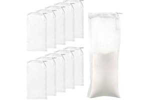 Quhoxdye 10 Pieces Small Aquarium Filter Bags with Zipper,150 Fmicrometre Fine Mesh Filter Media for Fish Tank Activated Carb