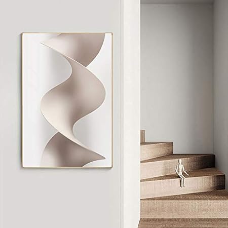 Wfmhra Abstracto Blanco Gris púrpura Lienzo Pintura Cartel impresión