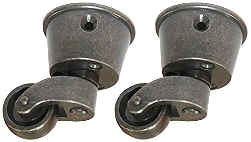 2PCS Solid Brass Castor Antique Cup Furniture Caster Wheel for Armchairs Brown