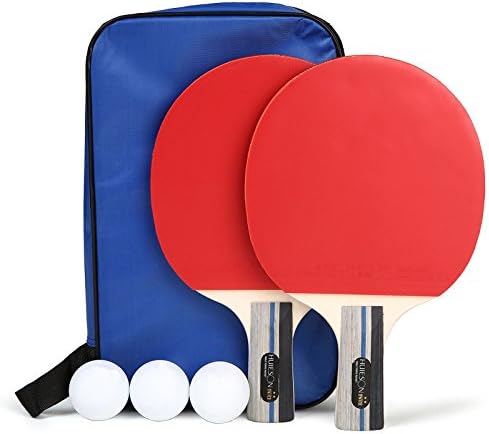 Table Tennis Rackets Set For Children Teenager Learners Racket Is Packed With Nice Oxford Bag Case To Protect It, And It's A Gift Your Children. (short handle)