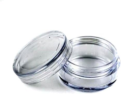 10G/10ML High Quality Clear Plastic Cosmetic Circle Smaple Container Bottle Jars CLEAR Lids Refillable Solid Perfume Liquid Lotion Cream Powder Screw Cap TSA Pass AOSTEK(TM) (Lot of 20 Pcs)