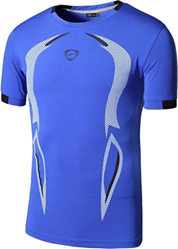 Sportides Boy's Quick Dry Active Sport Short Sleeve Breathable T-Shirt Tee Top LBS712 Blue L