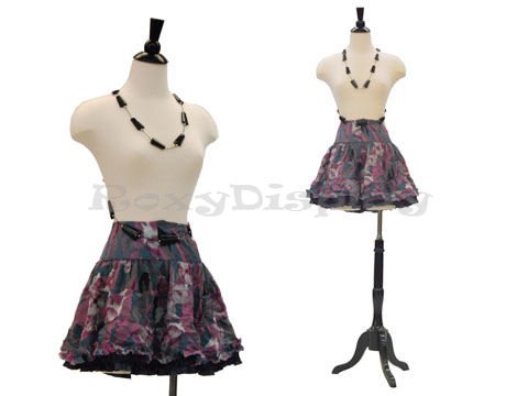 (JF-F2WLG+BS-05) ROXYDISPLAY™ Female Body Form, Straight with Rectangle Brushed Metal Base, Metal Neck Cap. - Thumbnail 3