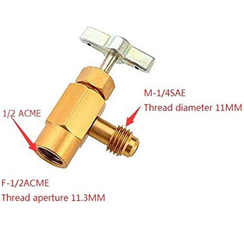 YOUNGFLY Car Air Conditioning R134a A/C Refrigerant Self-Piercing Can Tap Valve Bottle Opener Adapter 1/4 Flare Port - Thumbnail 5