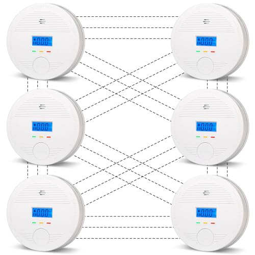 Interconnected Smoke and Carbon Monoxide Detector, 10-Year Battery Wireless Interlinked Smoke & CO Alarm with Dual Sensors, Home Fire & CO Safety Protection (6Pack) Interconnected Smoke and Carbon Monoxide Detector, 10-Year Battery Wireless Interlinked Smoke & CO Alarm with Dual Sensors, Home Fire & CO Safety Protection (6Pack)