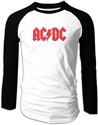 ACDC Band Logo Men Plain Raglan T Shirt Long Sleeve Funny