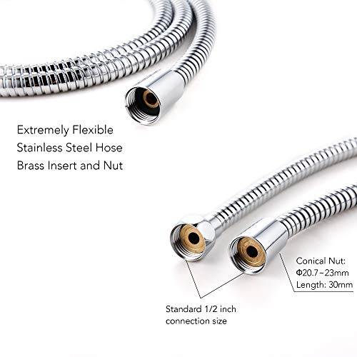 AweLife 70-inch Flexible Stainless Steel Hose, Bidet Toilet Sprayer Accessories, Bathroom Handheld Shower Replacement Hose, Chrome