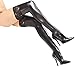 Womens Lingerie Black Lycra Wet Look Thigh High Stockings with Lace