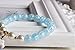 DreamMarker Ice Crack Crystal Korean Style Charm Bracelet with a Fortune and Lucky Cat Pendant, Blue