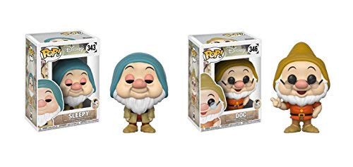 Funko POP! Disney's Snow White and the Seven Dwarfs Sleepy Dwarf and Doc Dwarf Toy Action Figure - 2 POP BUNDLE