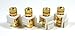 2-Pair White Keystone Banana Jacks with Black & Red Rings, Binding Post Audio Speaker