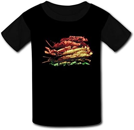 Round Collar Polyester Fiber Soft Short Sleeve Top T-Shirts For Boys Girls,Print Hamburg Plant Leaf M