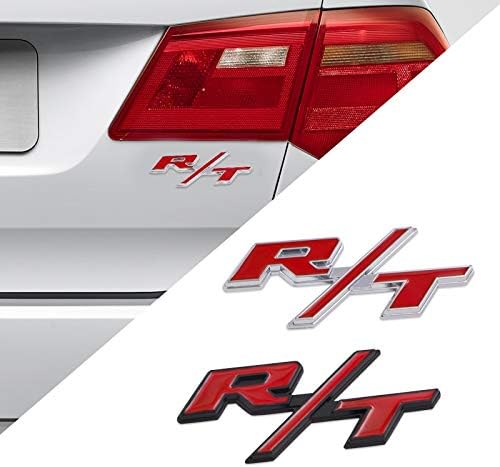1pcs R/T Grille Emblem Badge Car-styling Chrome Metal RT Car Sticker for Caravan Challenger SRT Durango Charger Avenger Caliber Auto Accessories (Sticker C)