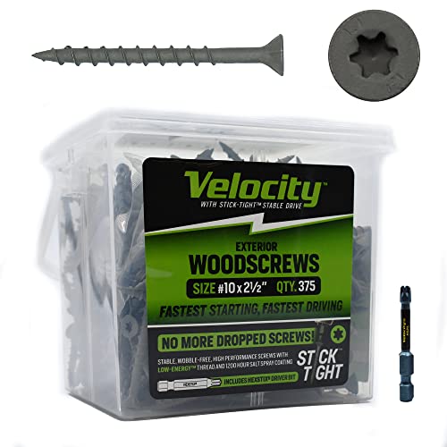 Velocity Exterior Wood Screw Contractor Pack 375 Wood Screws, Made