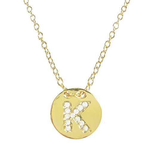 Wrapables Gold Plated Initial Letter Pendant Necklace, Letter K