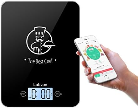 Labvon Food Scale - Kitchen Bluetooth Multifunctional Digital Weight 11lb 5kg Cooking Baking Scale Display Nutriment Calories Help Keep Slim Easy to Clean for Baby Dog Cat