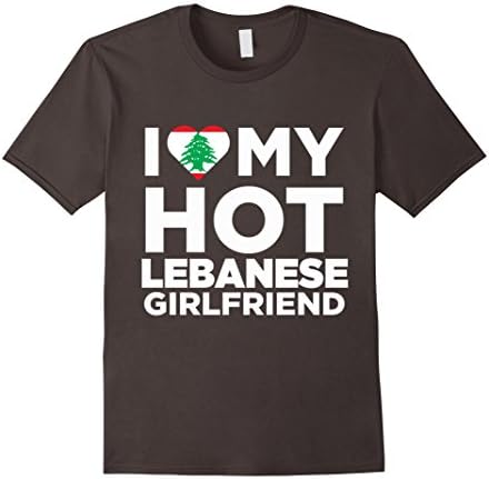 Men's I Love My Hot Lebanese Girlfriend Lebanon Native T-Shirt 2XL Asphalt