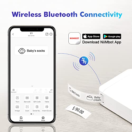 Small 1/2 Inch Label Maker Machine with Tape, Portable Thermal