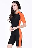 Micosuza Swimsuit for Women Design One Piece Short-sleeve Surfing Suit Sun Protection