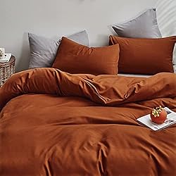 Houseri Burnt Orange Comforter Set Queen Rust