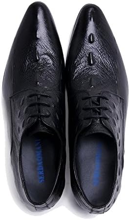 Men Male Brogues Derbys Lace Ups Pointed-toe Leather Shoes Classic Crocodile Grain Formal Business Shoe For Gent Work Wedding Party