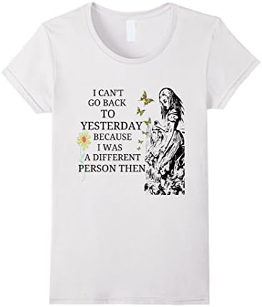 Women's ALICE IN WONDERLAND T-SHIRT MOTIVATIONAL SHIRT! XL White