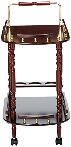Serving Cart with Brass Accents Merlot and Brass - Thumbnail 3