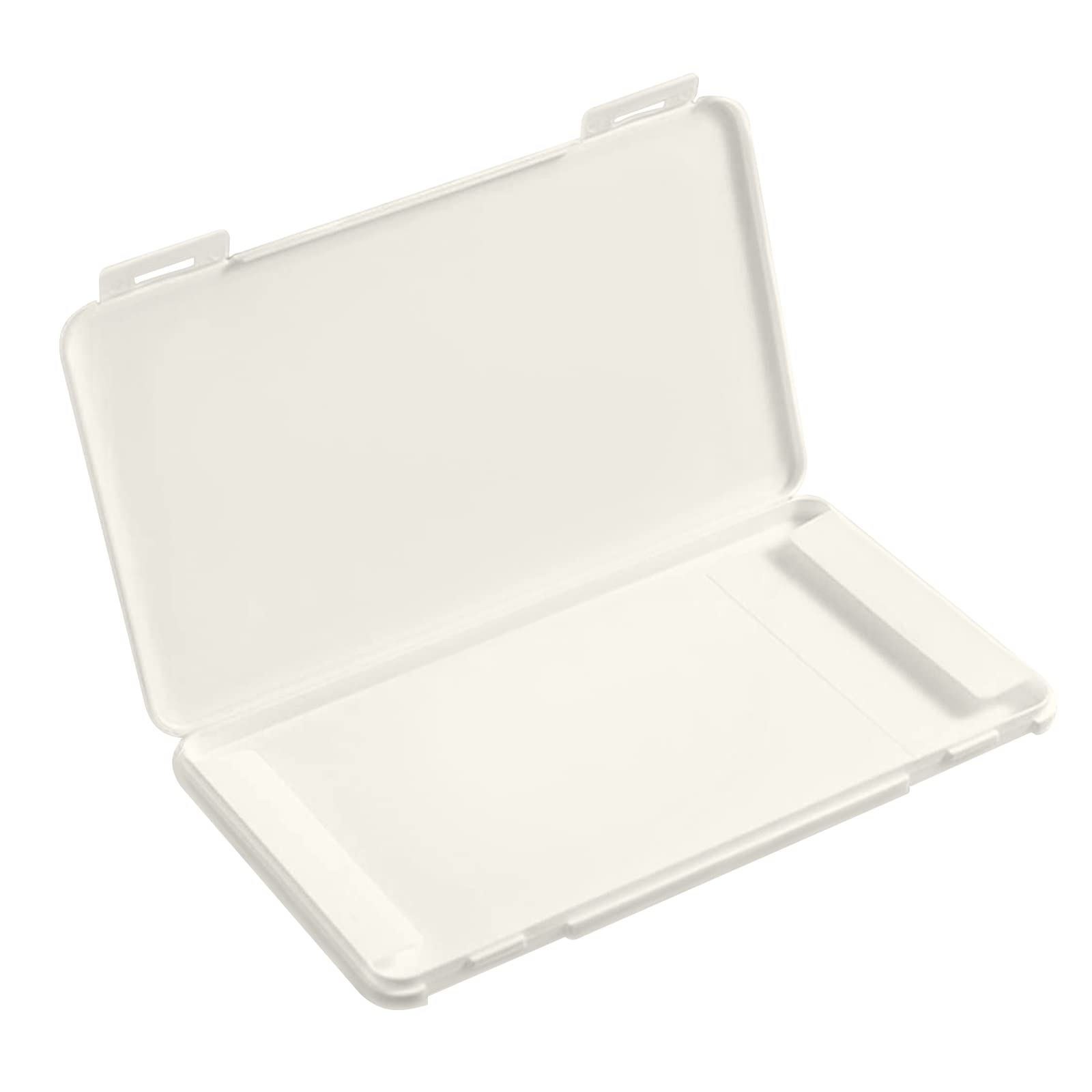 TBOC Case for Masks - Rectangular Box [White] Storage for Face Mask Portable Organizer Hard Plastic for Disposable Face Cover Light and Reusable Keeper with Lids Protection Against Dirt and Dust