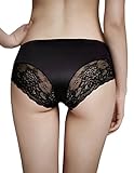 TagoWell Sexy Women Panties Seamless Luxurious Ice Satin Silk Lace Stitching Briefs