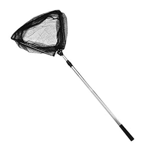 Isport Pêche Épuisette Avec L’extension Télescopique Pole Pliante Avec Poignée En Aluminium Noir