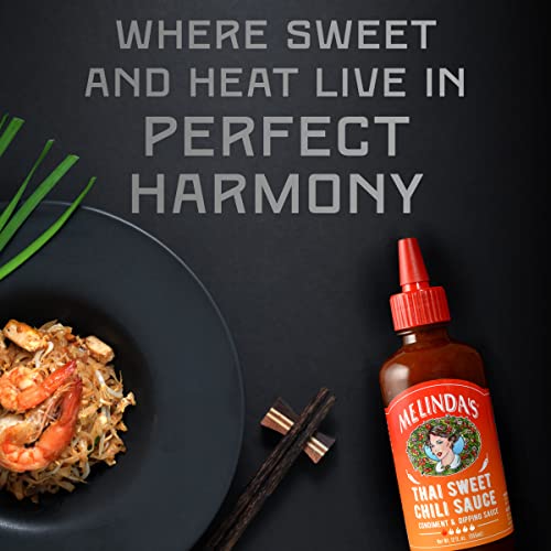 MELINDA’S THAI SWEET CHILI – SWEET AND MILD ASIAN CHILI SAUCE MADE WITH WHOLE FRESH INGREDIENTS – GOURMET HOT & DIPPING SAUCE – KETO FRIENDLY – 12OZ, 1 PACK