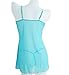 Eternatastic Women Mesh Cupless Babydoll Sleepwear Lingerie Set Thong Blue XL