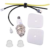 Poweka Replacement Parts for Mantis Tiller Cultivator 7222 7222E 7222M 7225 7230 7234 7240 7920 7924-3 Hole Grommet Fuel Line Vent Fuel Filter Spark Plug Primer Bulb Air Filter