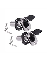 M ARINE BABY 2PCS Soportes para cañas de pescar con montaje al ras con tapa de goma, forro y junta (tornillos incluidos)