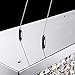 Siljoy Modern Rectangular Crystal Chandeliers 8 Lights Rectangle Raindrop Pendant Ceiling Light Fixture for Kitchen Island Dining Room, Adjustable Height, Polished Chrome Finish, L40 x W10 x H10