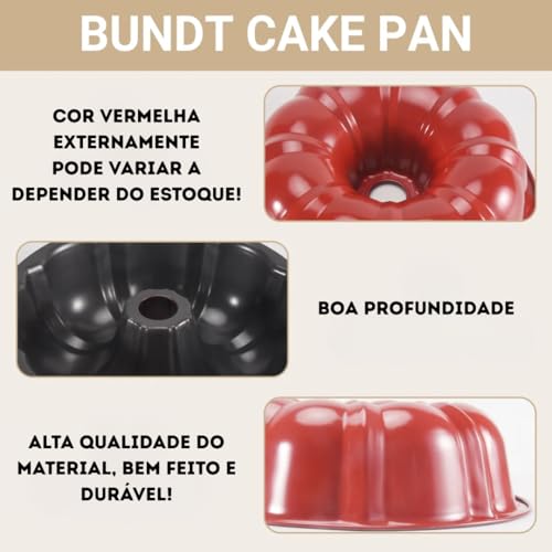 Forma de Bolo com Furo 24cm Antiaderente Redonda Alta para Pudim
