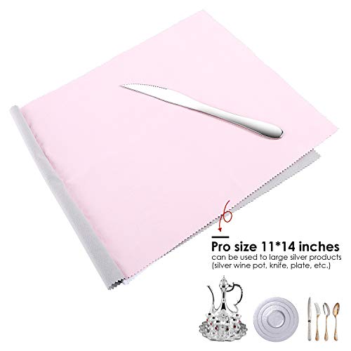 Upgrade Pro Size Polishing Cleaning Cloth for Gold or Silver and Platinum，Jewelry ，Cutlery，Watch | 11" x 14" | Keep Jewelry Clean and Shiny - Thumbnail 3