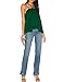 ALLY-MAGIC Womens Chiffon Halter Cami Double Spaghetti Strap Tank Top C4732 (L, Green)