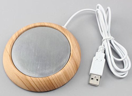 Cup Warmer Wood Grain USB Silicone Electric Mug Drink Coaster Tea Coffee Insulation Coaster Heater by ShopIdea