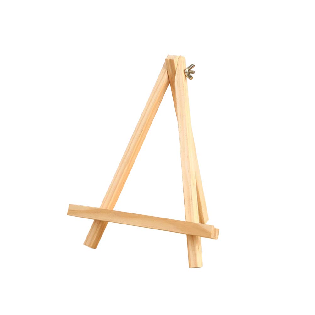 Toyvian Small Tabletop Wooden a-Frame Easel 5.91X3.54In Artist Display Stand for Photo Frames Paintings with Tripod Support for Home Decor and Art Studio