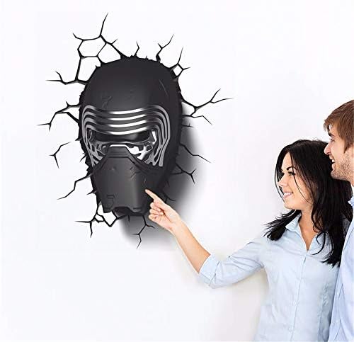 Dtcrzjxh 3D Star War Vader Portrait Wall Stickers Kids Room Decor Bedroom DIY Home Decals Movie Mural Art Cartoon Print Posters 24X20In