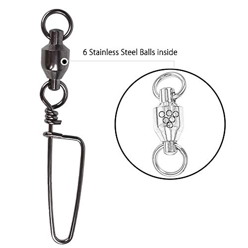 image for Alwonder Ball Bearing Swivel with Coastlock Snap Welded Solid Ring,Fre