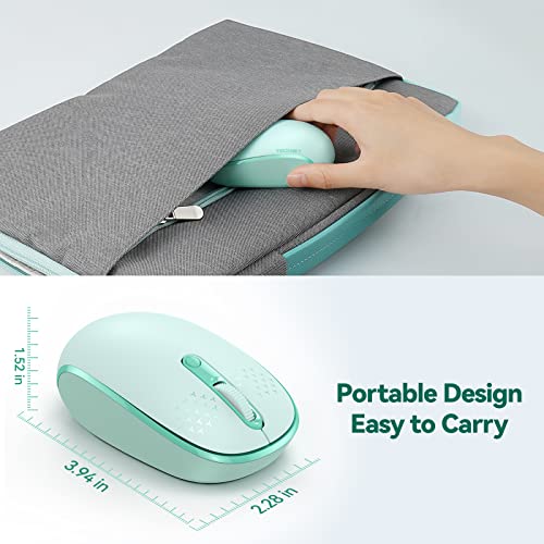 TECKNET Wireless Mouse, 2.4G Quiet Computer Mouse with USB Receiver, 4 Buttons Portable Cordless Mice for Chromebook, Laptop, PC, Mac, 800/1200/1600 DPI