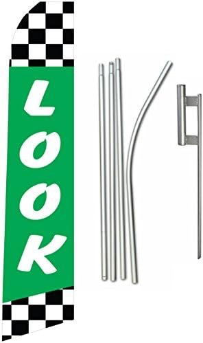 Swooper Feather Flag Kit, 15ft "Look" Includes Ground Spike and Pole